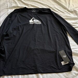 Quiksilver Black Long Sleeve Logo Rash Guard